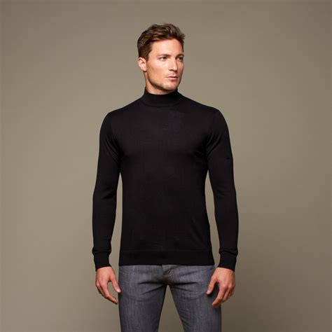 silk mock turtleneck men's.